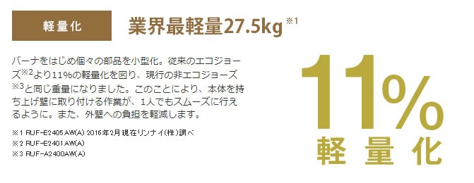 リンナイガスふろ給湯器16号屋外壁掛形オートタイプRUF-A1615SAW